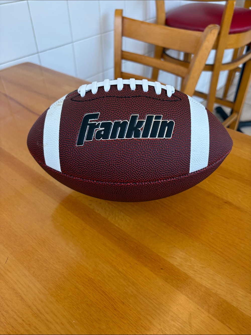 Franklin Brown & White Youth Football - Durable Outdoor Play Ball